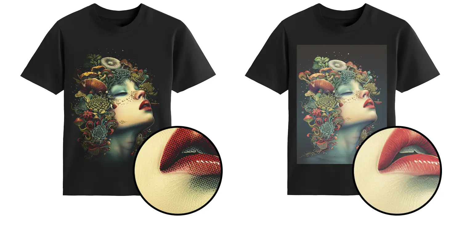 Ejemplo de impresión en semitono DTF