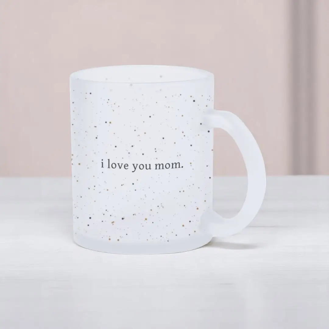 Taza de Vidrio Azul Personalizada