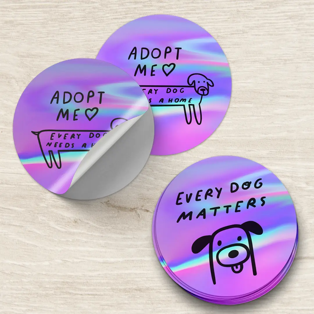 Autocolantes holográficos retangulares personalizados 70x50mm