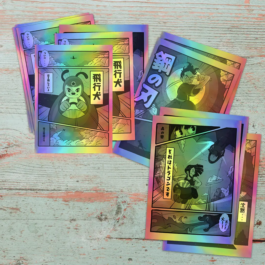 Autocolantes holográficos retangulares personalizados 70x50mm