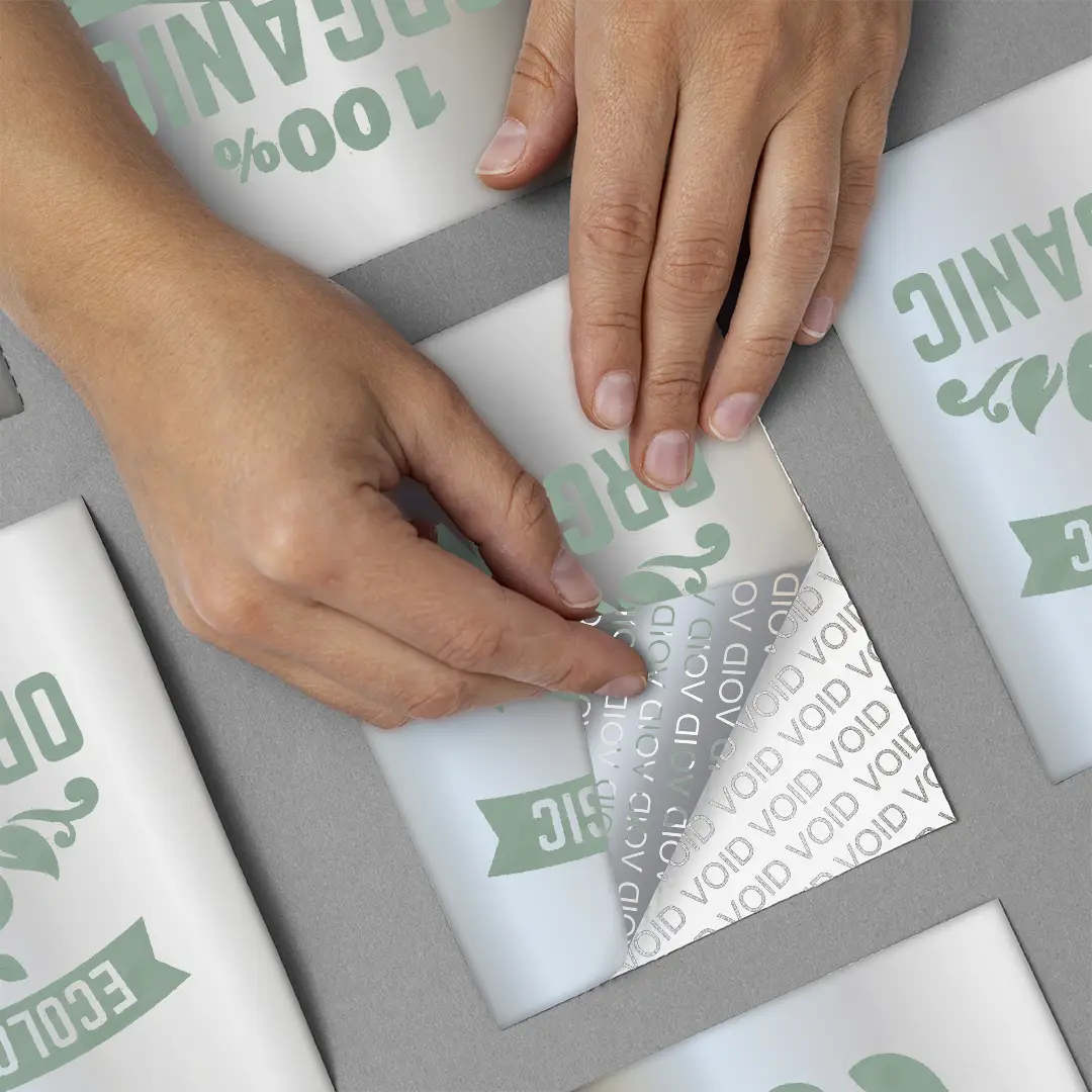 Pegatinas de seguridad VOID con forma personalizadas