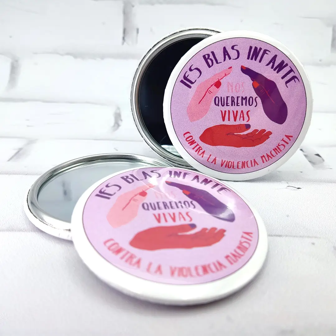 Chapas con espejo personalizadas 56mm
