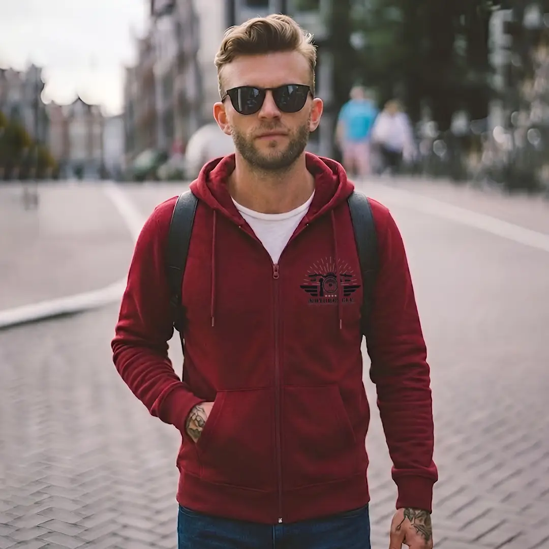 Sudadera personalizada DTF con cremallera con capucha