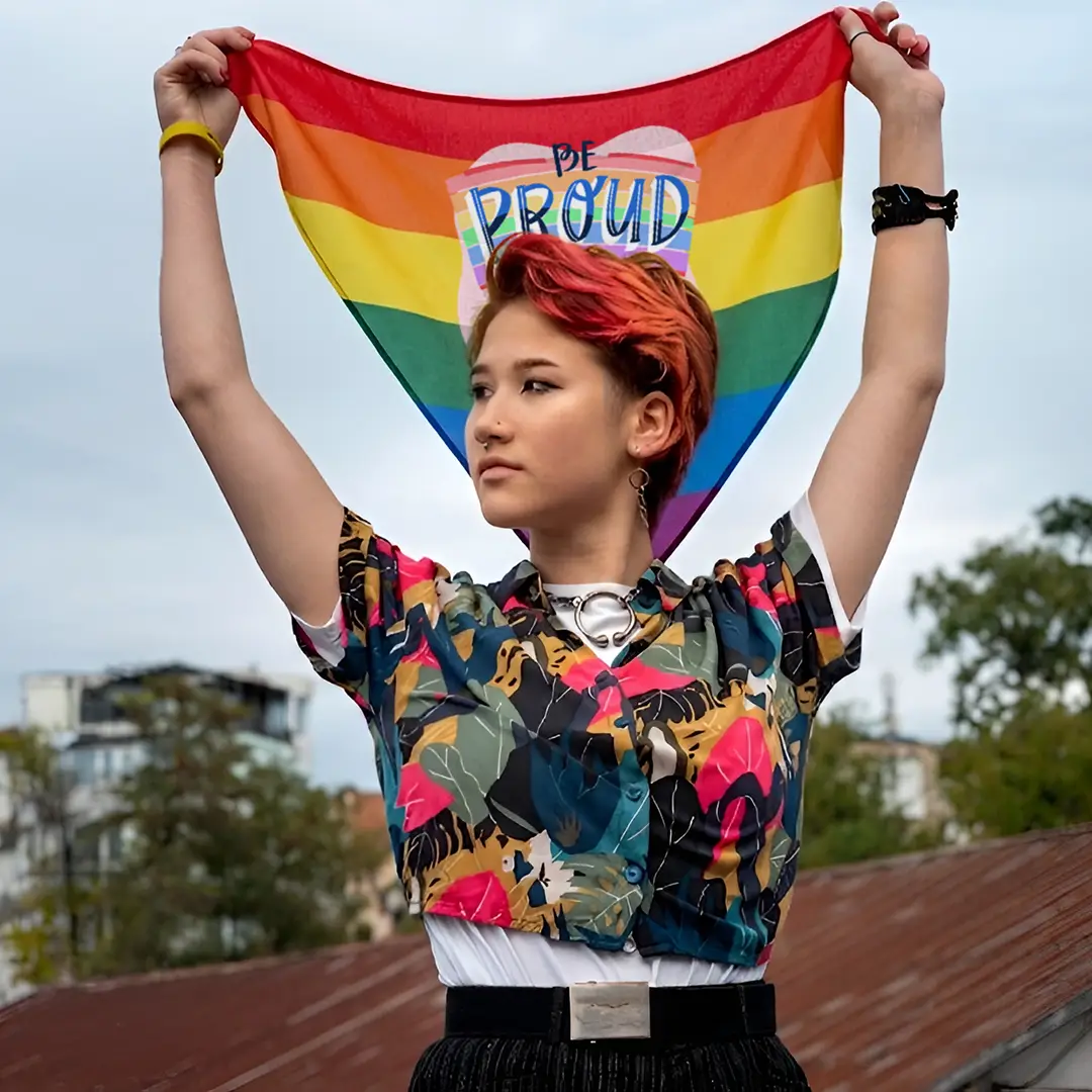 Lenços arco-íris personalizados